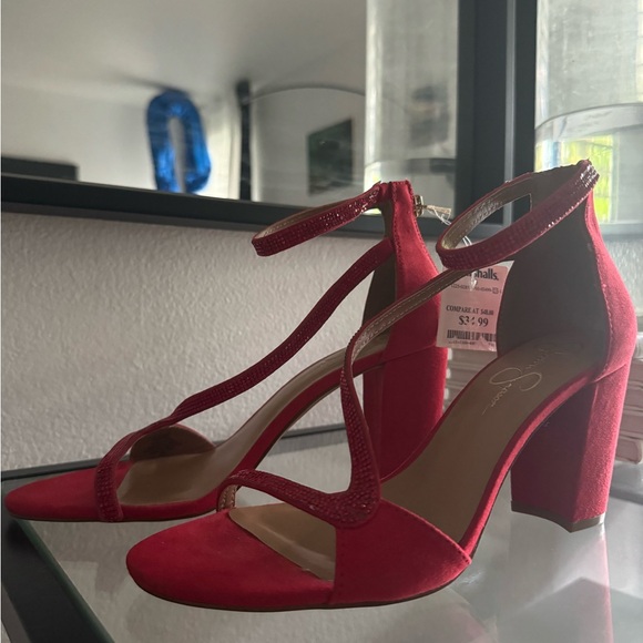Red High Heels Jessica Simpson New - Picture 3 of 9